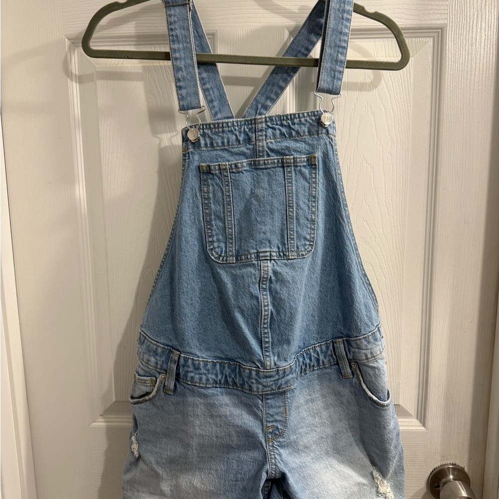 Isabel Maternity by Ingrid & Isabel Light Blue Denim Overalls